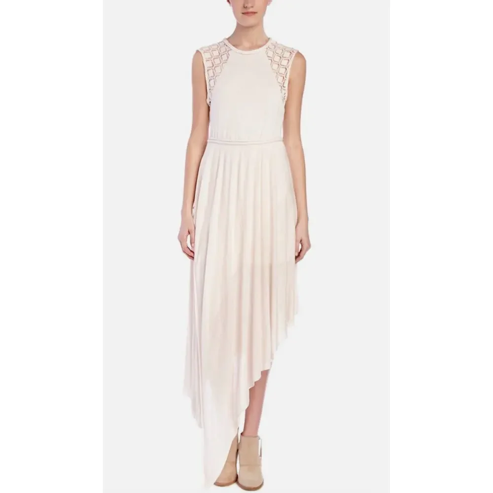 Free People Afternoon Delight Crochet Shell Women's Dress Asymmetrical Large